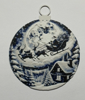 Christmas tree ball, landscape with Santa Claus