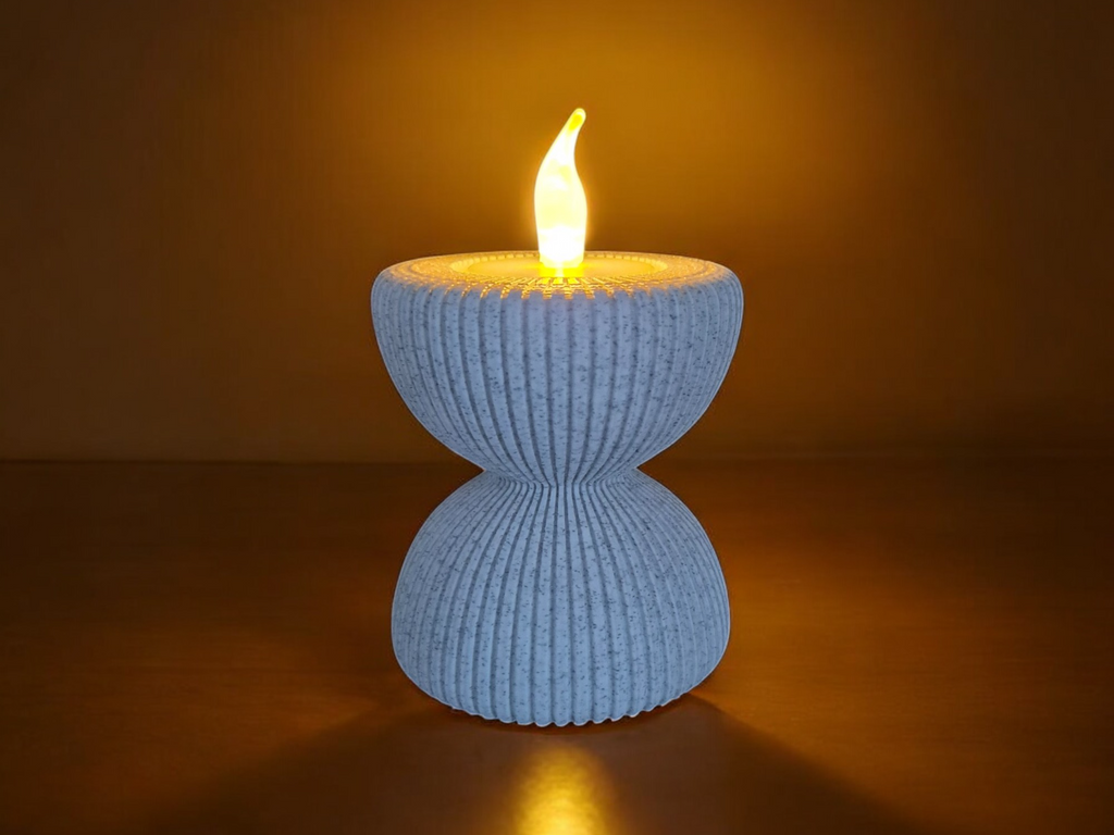 Hourglass Candle Holder - round edges