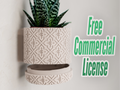 Wall Mounted Plant Pot with Removable Drip Tray
