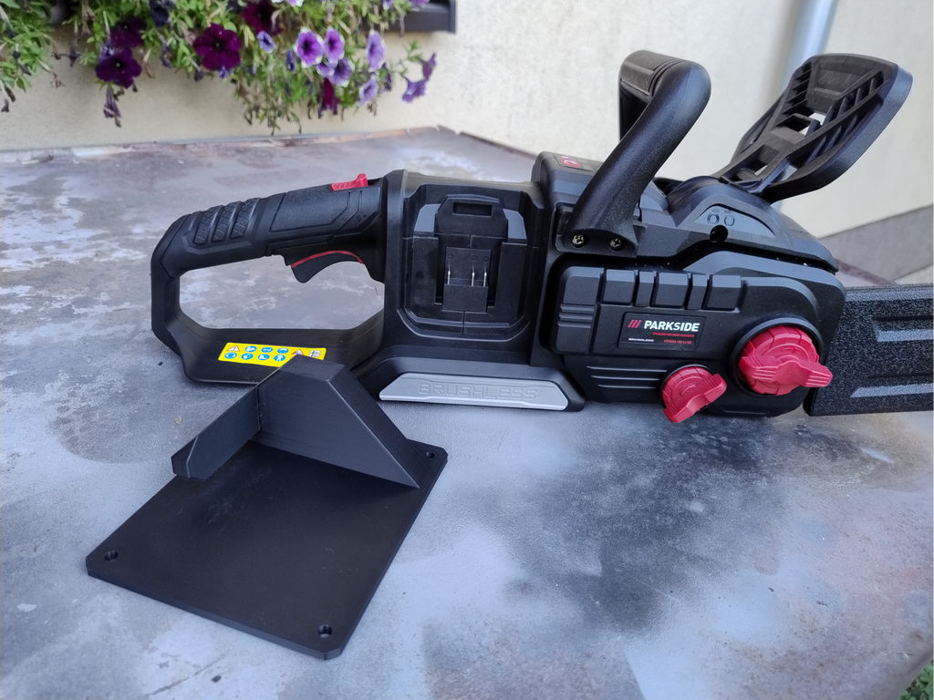 Parkside chainsaw wall holder