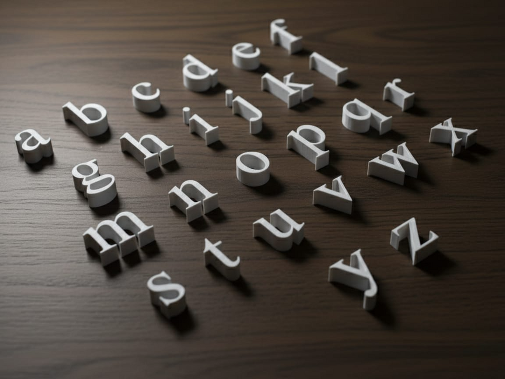 Lowercase Alphabet Style -Times New Roman -