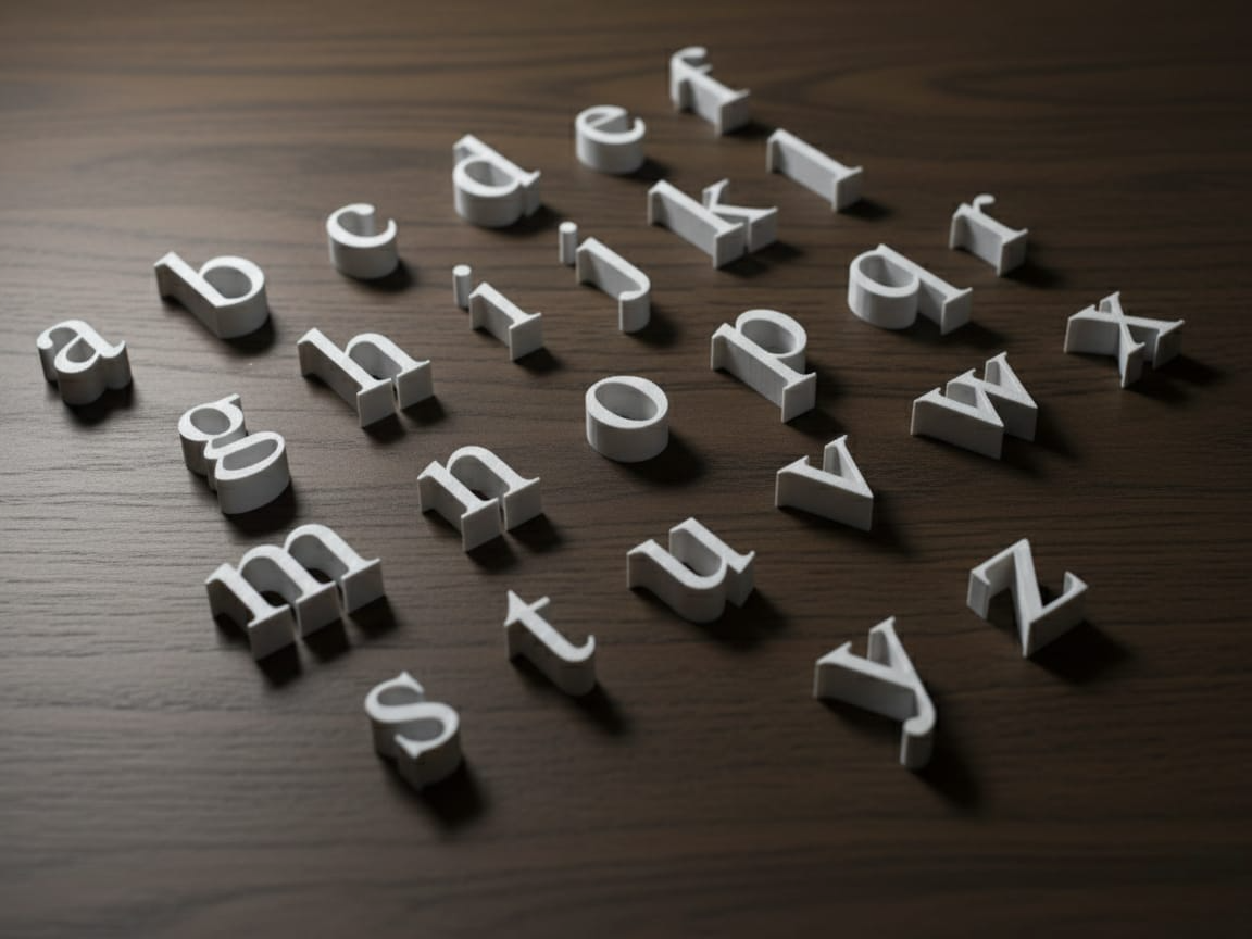Lowercase Alphabet Style -Times New Roman -