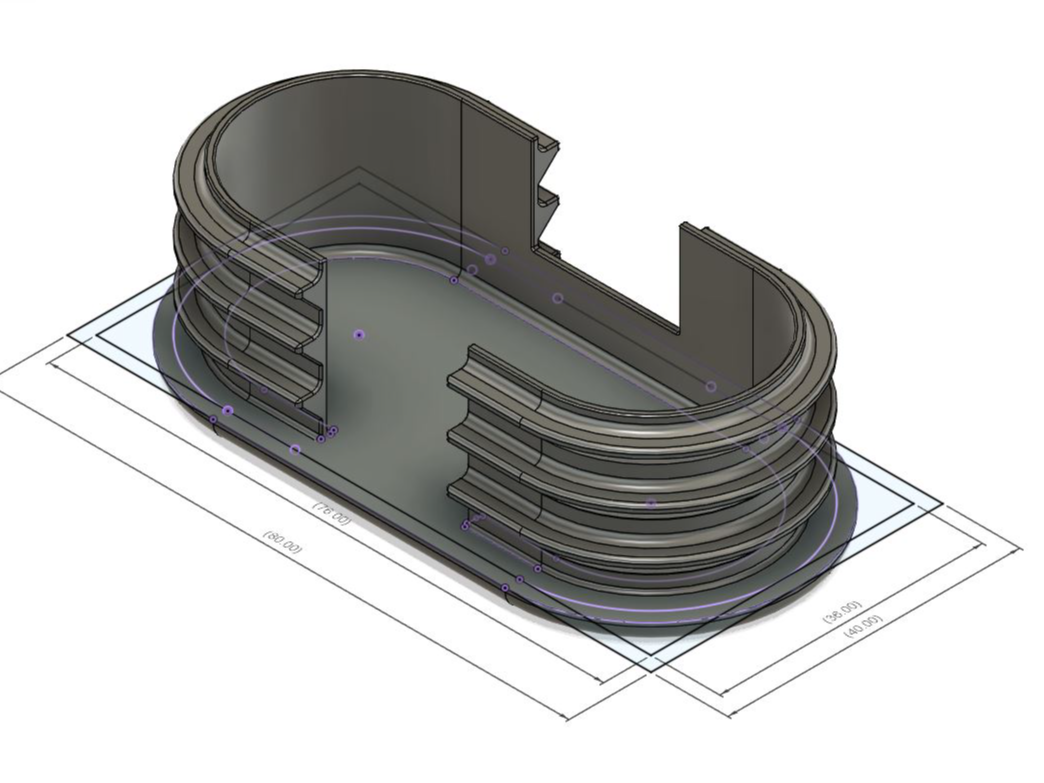Oval End Cap Maj OD 80mm Min OD 40mm
