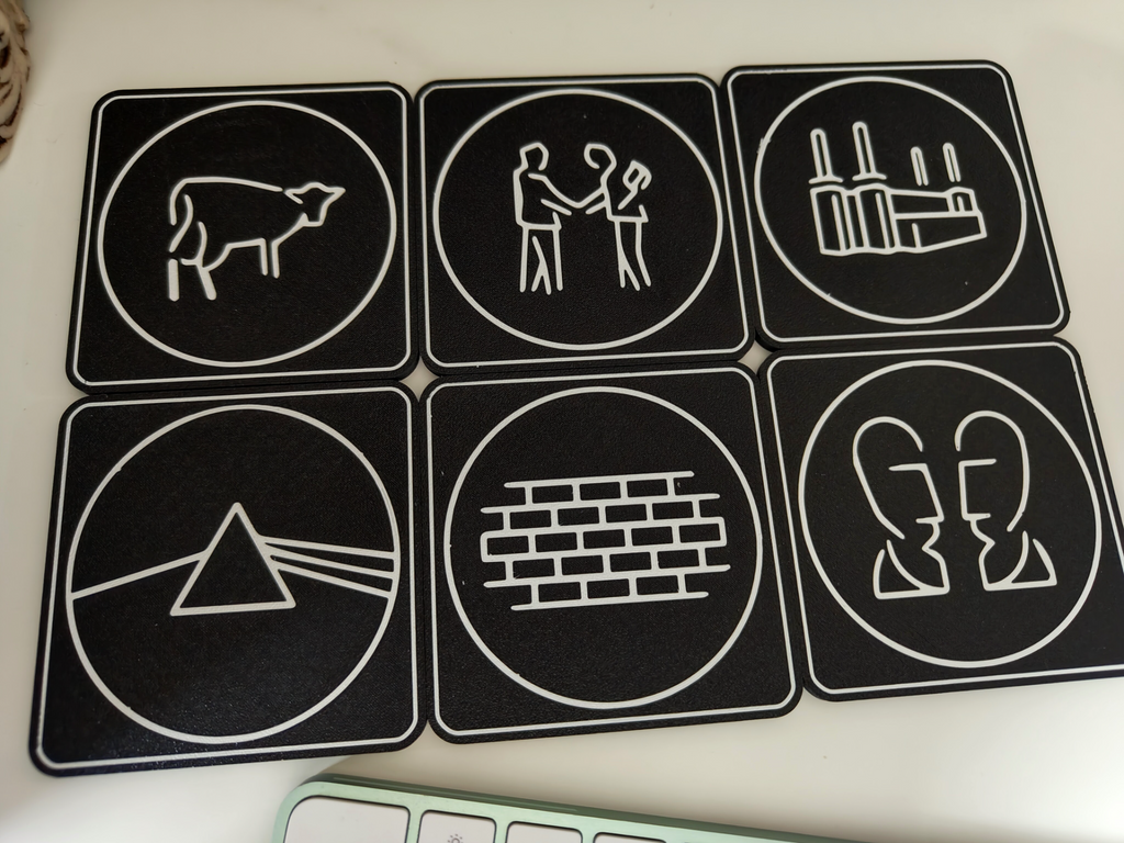 Pink Floyd Album Covers Coaster Set with Holder