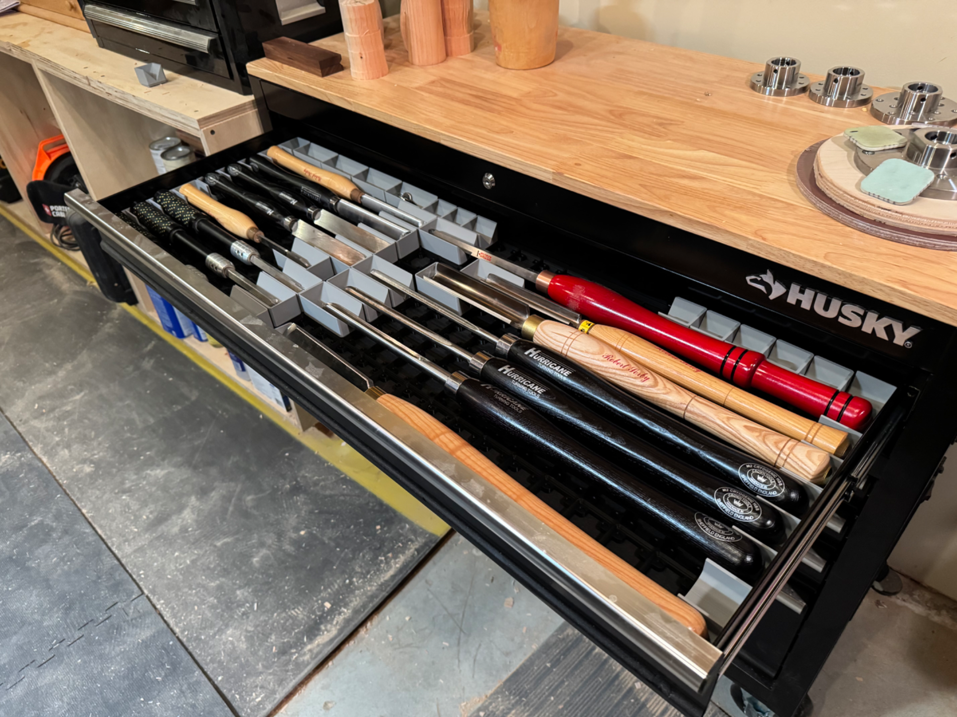 Gridfinity Base: Husky Workbench 46x18 Top Drawer