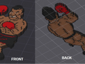 Mike Tyson Punchout pixel keychain with buns out