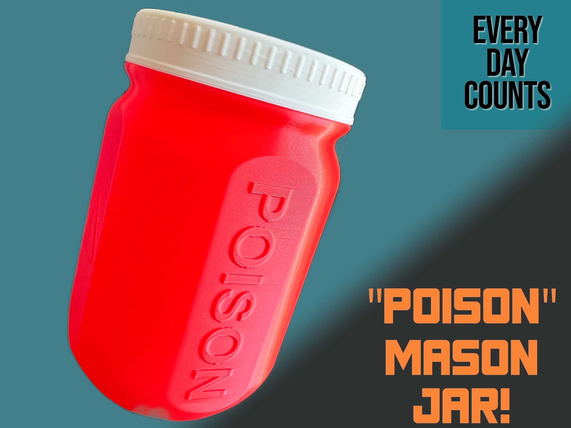 Mason Jar - Marked with 'Poison'