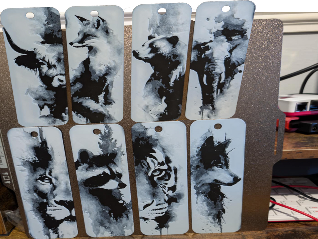 Set of 8 Animal ink bookmarks - Hueforge