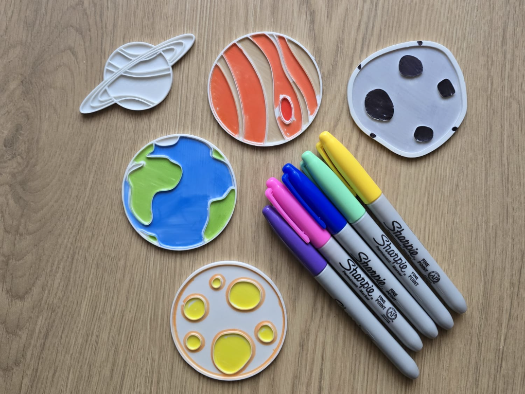 Fun Planet Coloring Color Set Marker Acrylic Paint