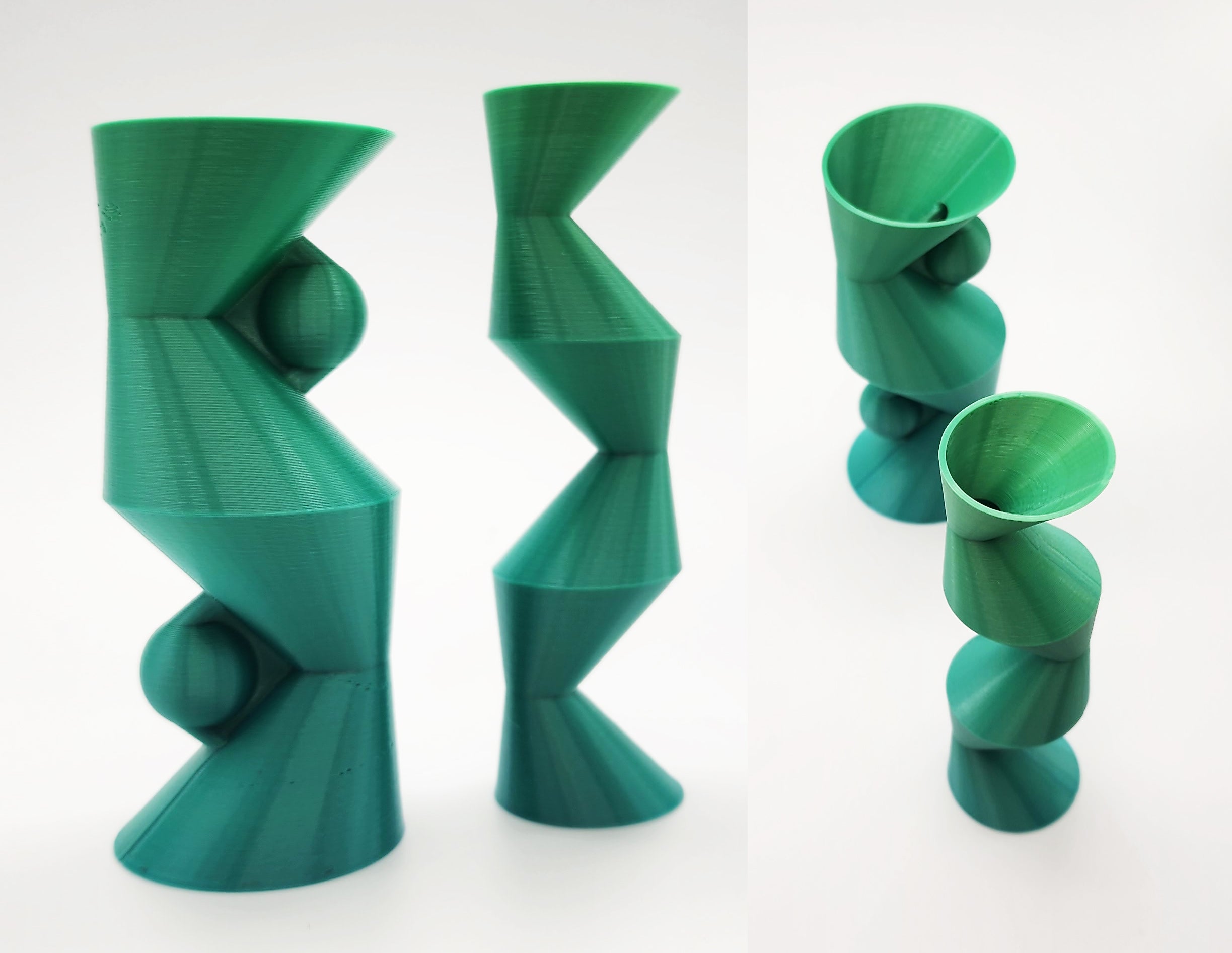 Cones & Spheres Spiral Vases