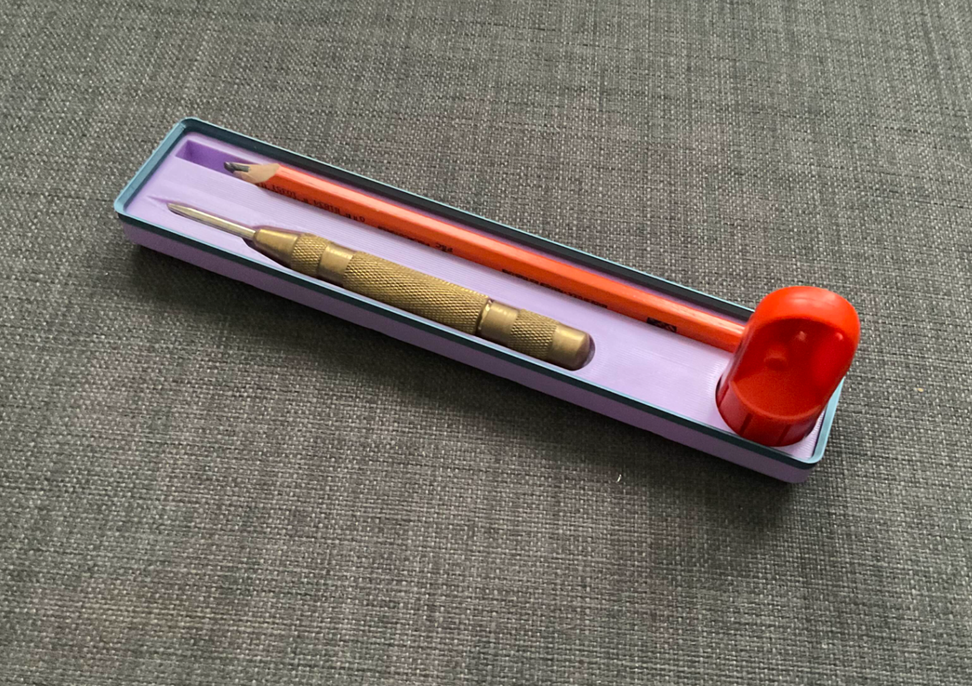 Gridfinity Wood Pencil, Sharpener, and Centerpunch