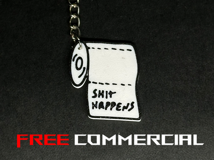 Roll of Paper Shit Happens keychain