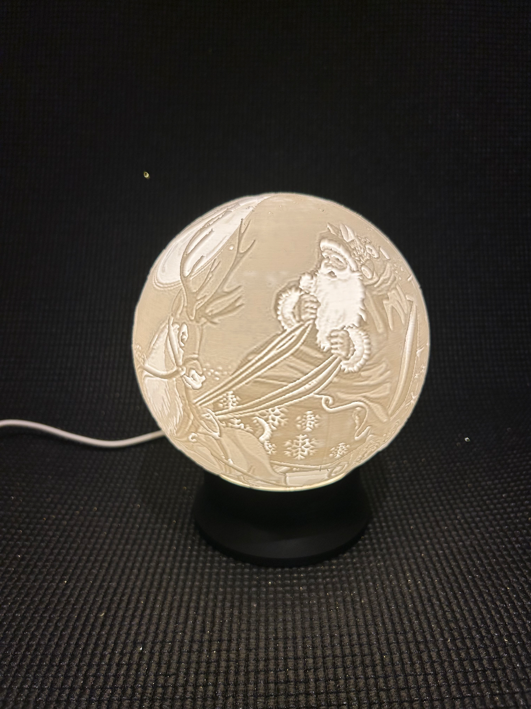 Santa light up globe - to be used with my led base