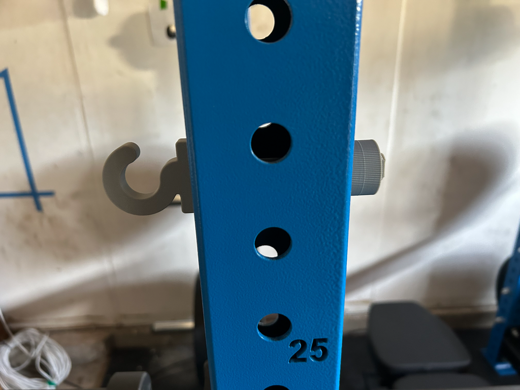 Bolt on 3/8 power rack or multi use utility hook.