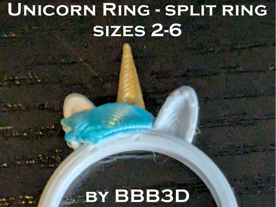 Unicorn Ring Sizes 2-6