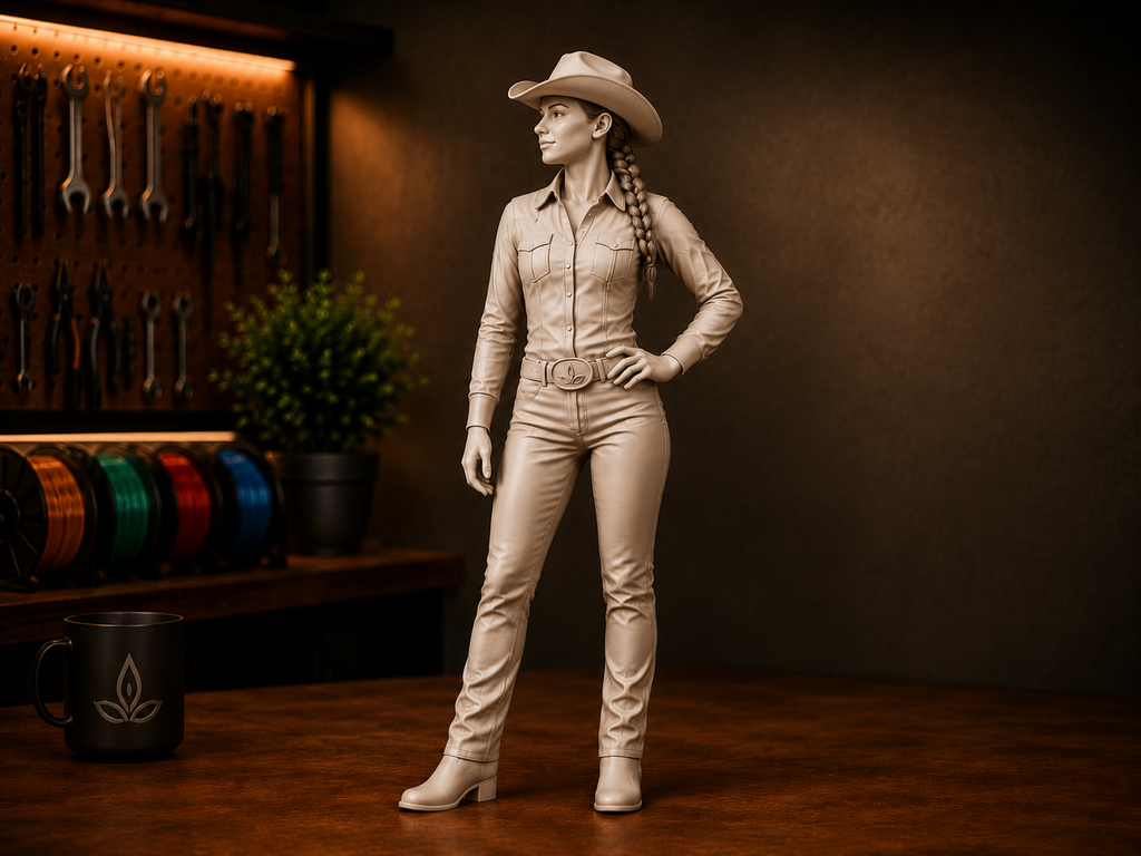 Cowgirl de pé