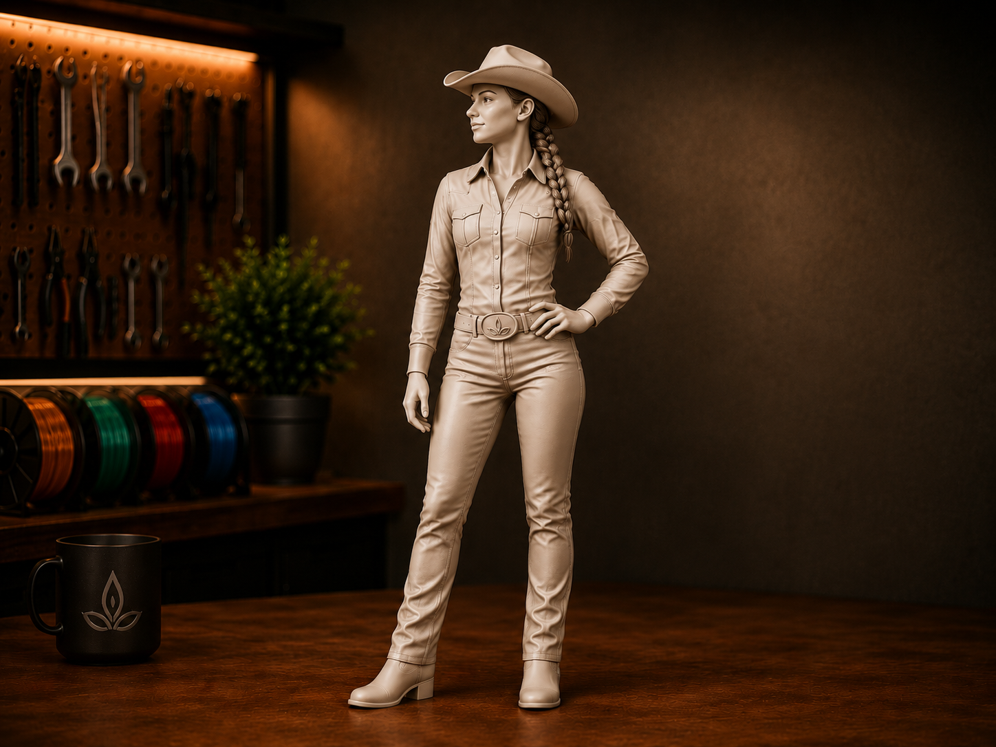 Cowgirl de pé