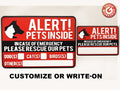 Alert! Pets Inside Signs - 3 Color