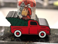 Vintage Red Truck w Tree B&BW Soap Bottle Holder