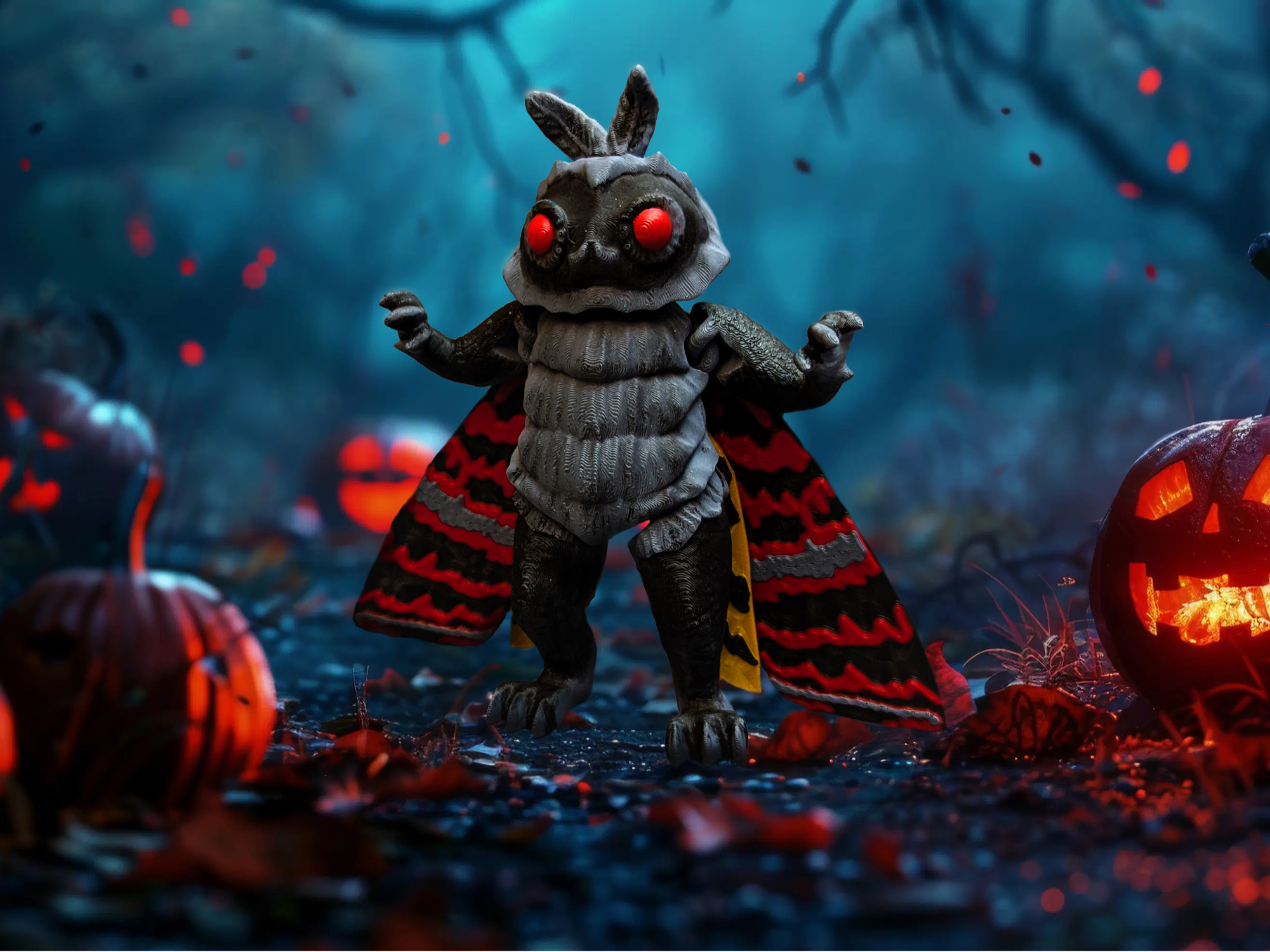 Articulated Mothman Cryptid Monster