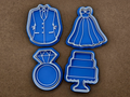Wedding Day Ring Cake Cookie Cutter Stamp Bride