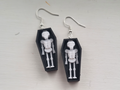 skeleton in coffin earring