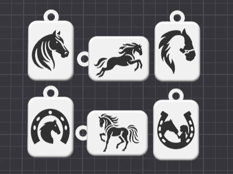 horses set silhouette keychains free commercial