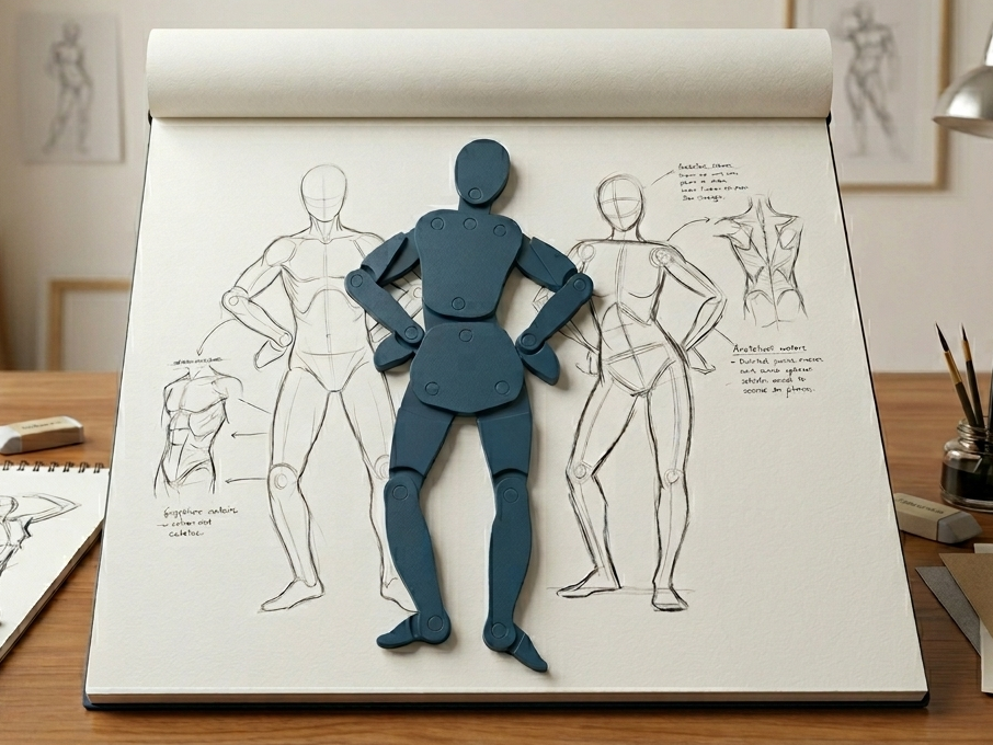 Maniquí articulado de cuerpo humano