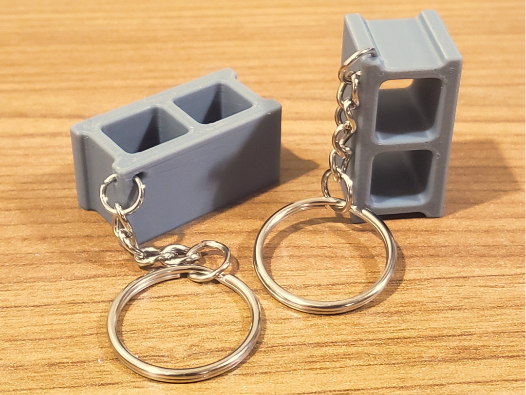 Cinder Block Brick Keychain