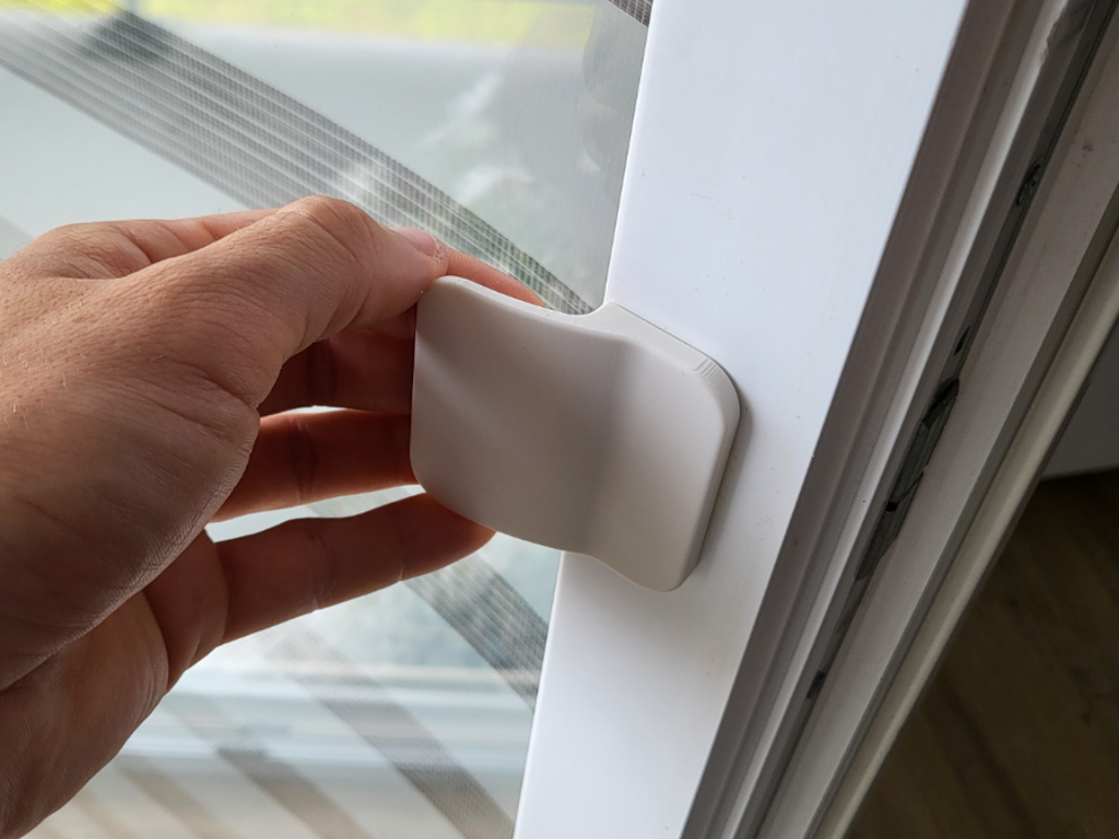 Balcony door handle (no screws, double-sided tape)