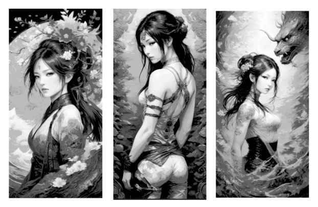 Asian High Fantasy Princess Bookmarks set of 3 - Hueforge