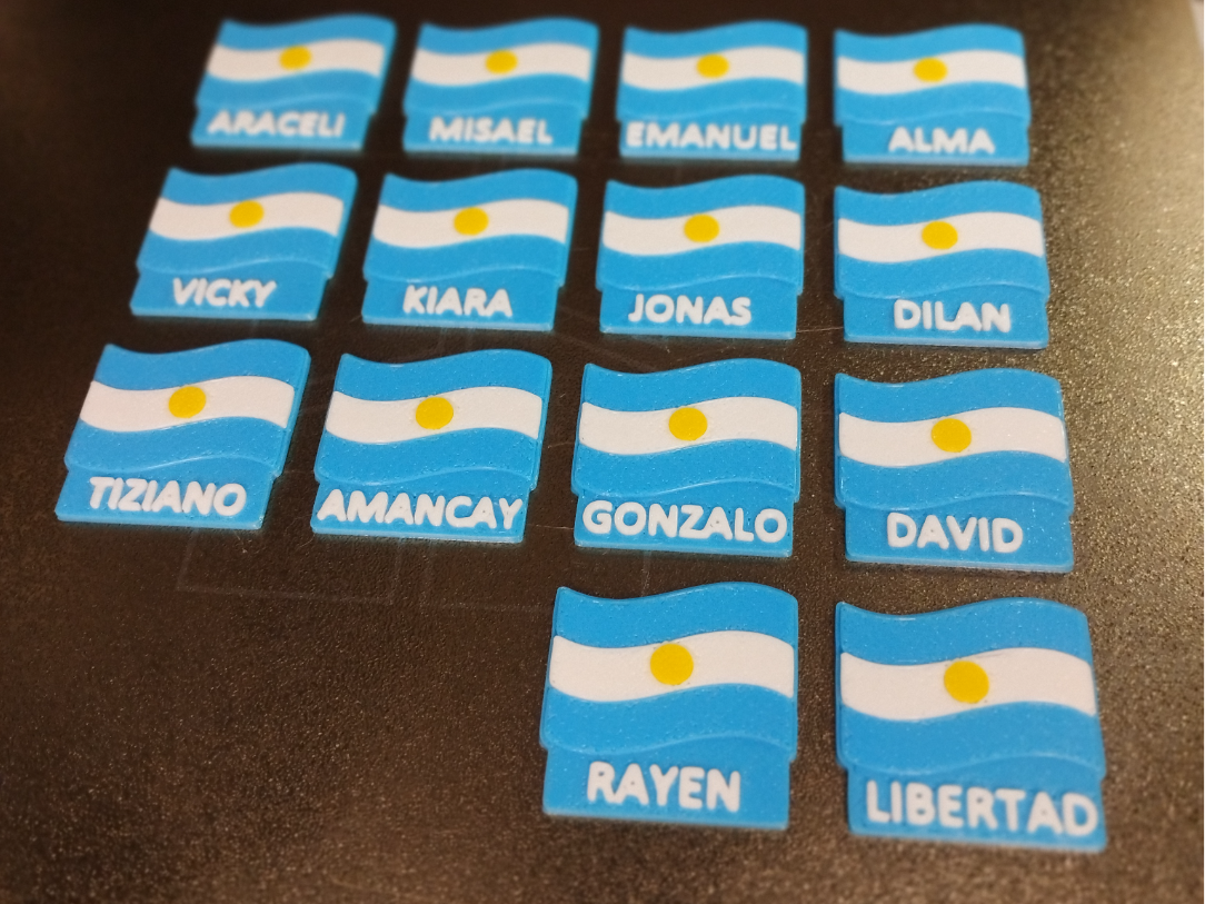 Escarapela Argentina con nombre personalizado