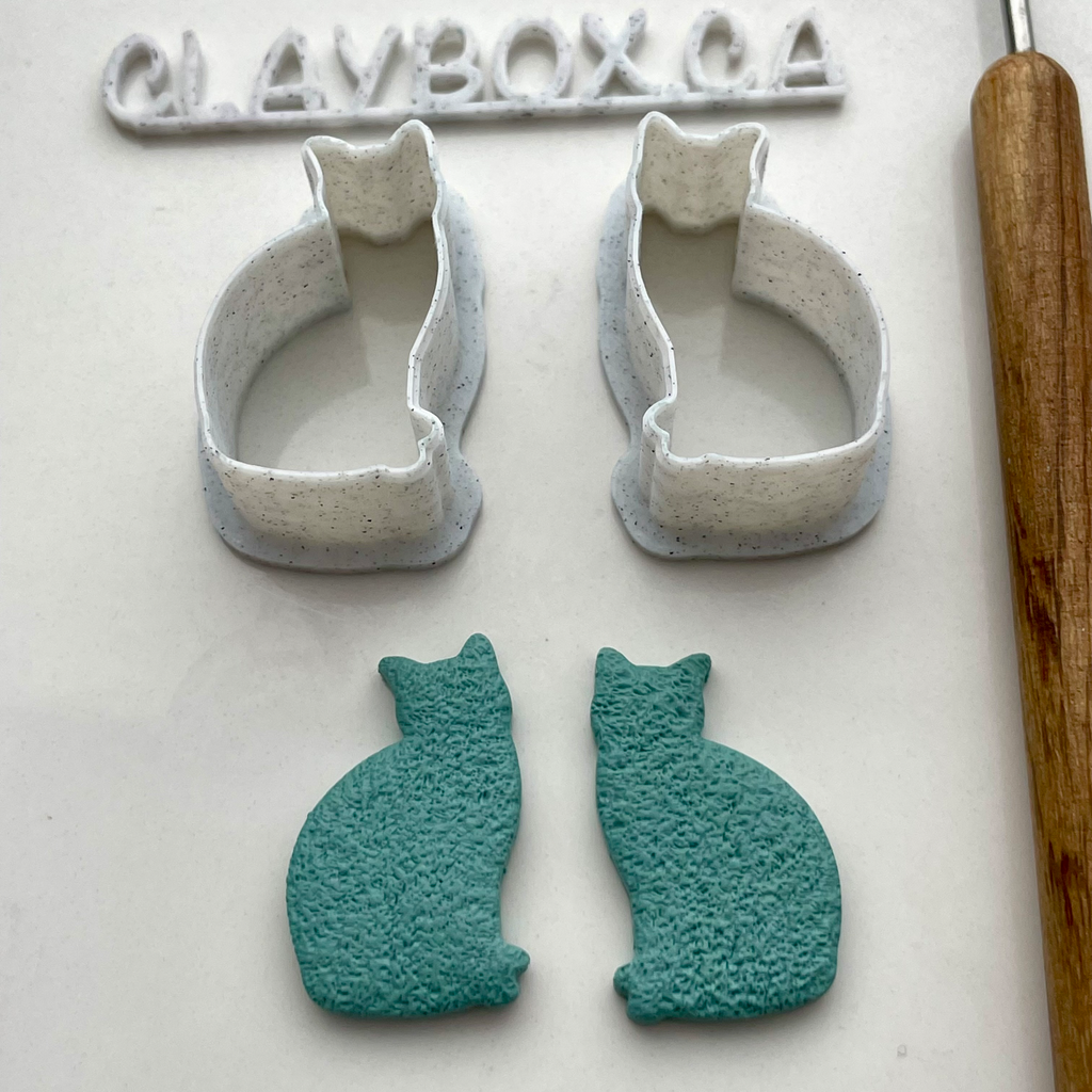 Sitting cat polymer clay cutter set - ten sizes