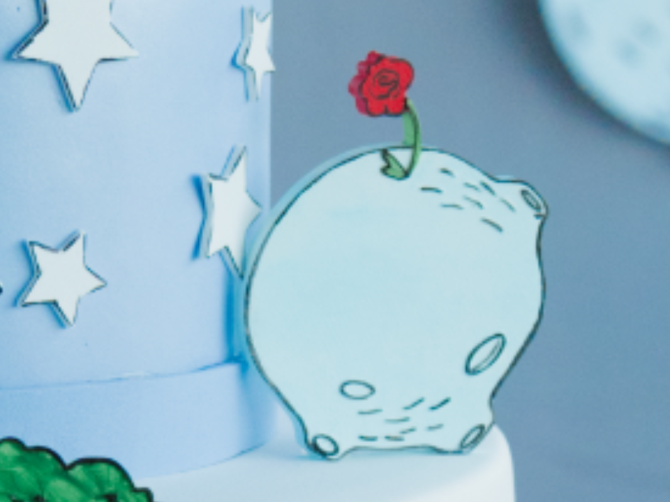 Little Prince's planet with flower