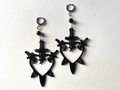 three of swords tarot card earrings
