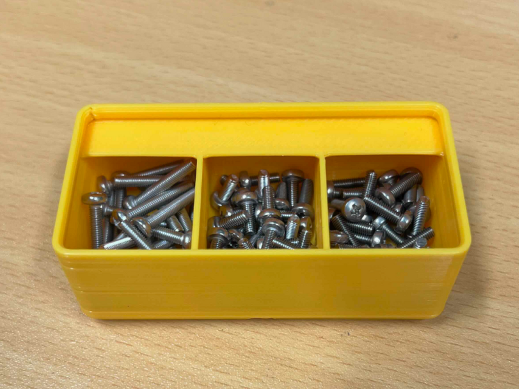 Gridfinity screw organiser 1x2x4 w/ 3 compartments