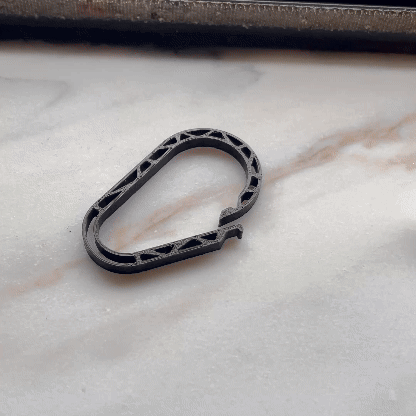 Compliant Carabiner mk2 - print in place
