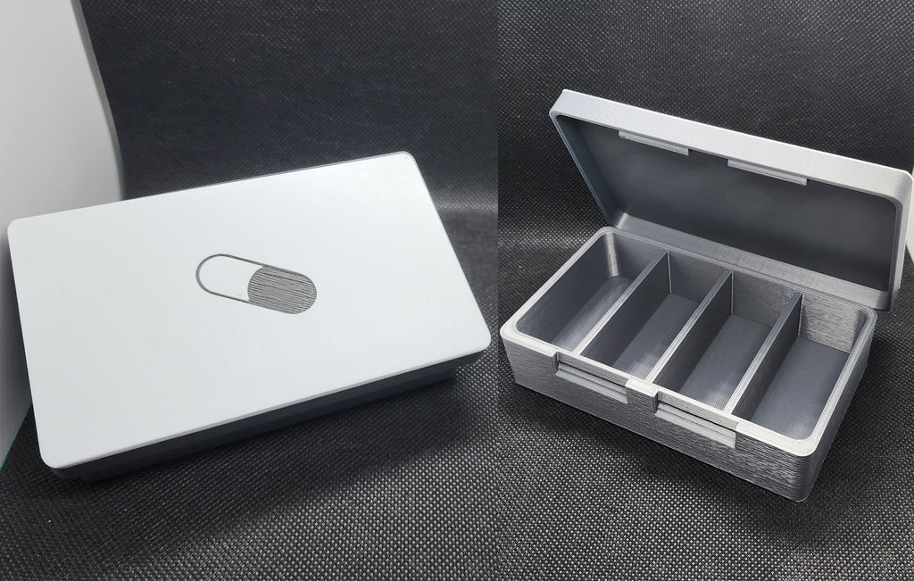 4 chamber pill box 🞧 2 color or single 🞧 Print in place
