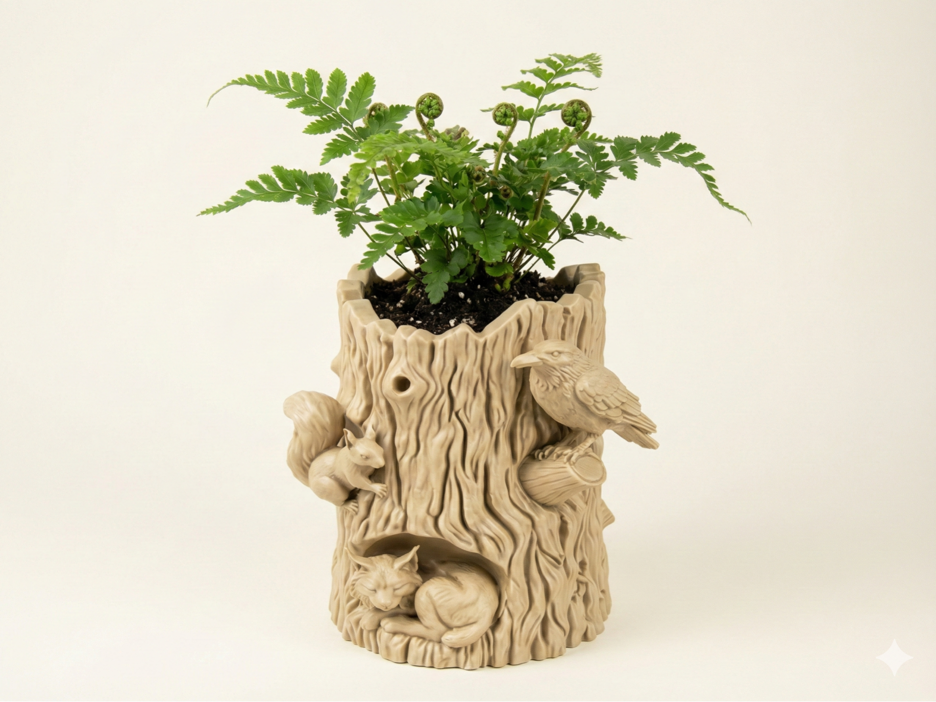 Woodland Sanctuary Tree Stump Planter