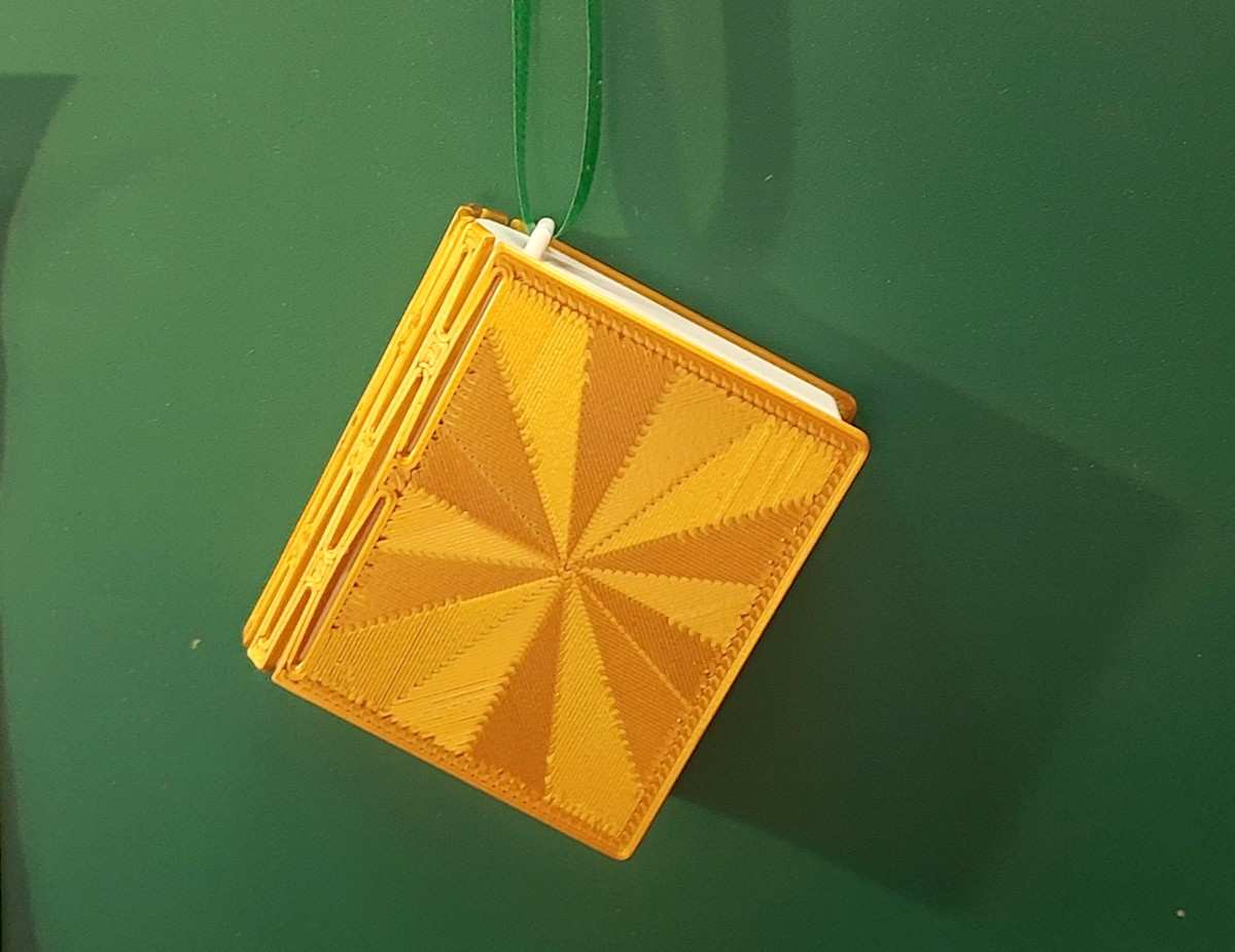 book box christmas tree ornament (with small storage)