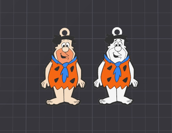 cartoon character - fred flintstone keychain / necklace charm (free for commercial use)