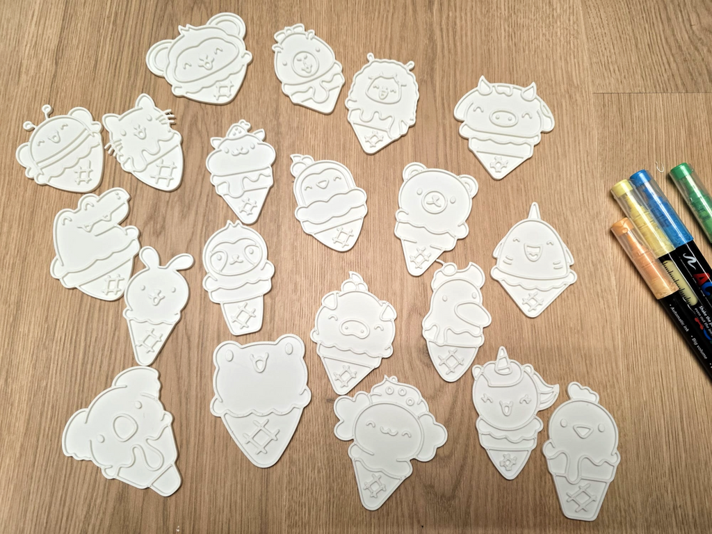 Cute Animal Icecream Coloring Craft Set