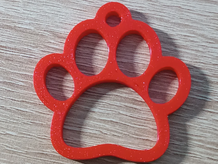 Dog footprint keychain