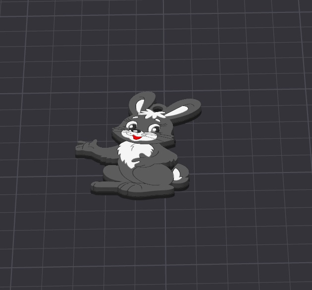cute animal , reg the rabbit multicolor keychain / necklace charm (free for commercial use)