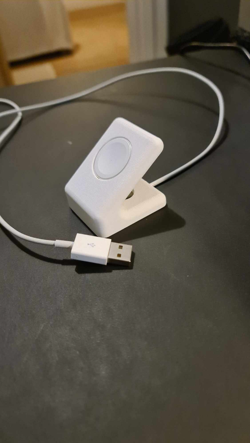 Remix of "Apple watch charger mount" to fit older models with USB-A.