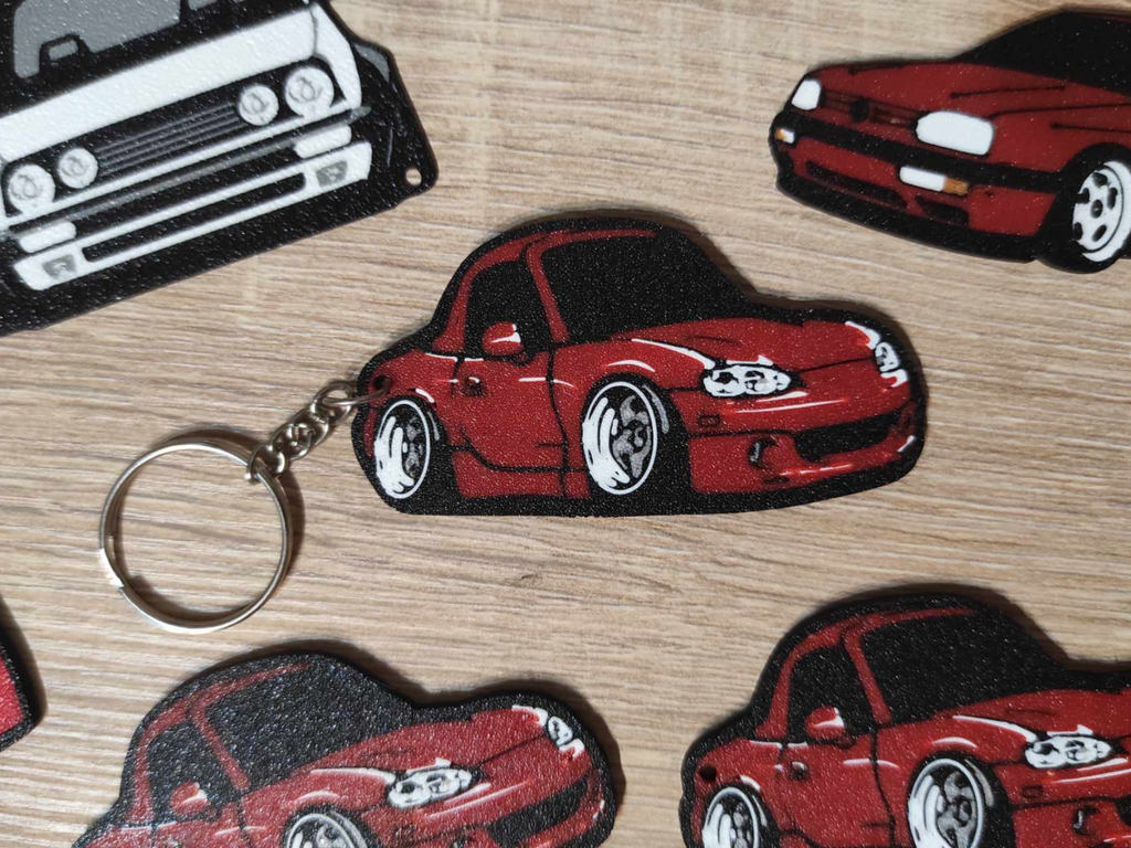Tooned Mazda MX-5 keychain (Miata NB)
