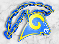 Los Angeles Rams Old Logo Big Emblem and Chainlink