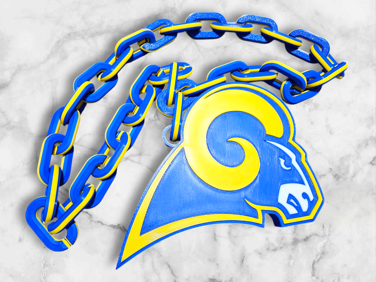 Los Angeles Rams Old Logo Big Emblem and Chainlink