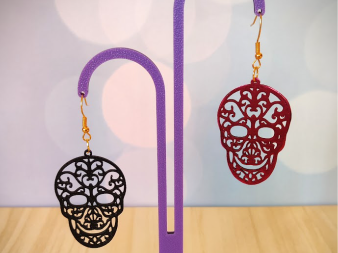 Pendientes calavera gótica