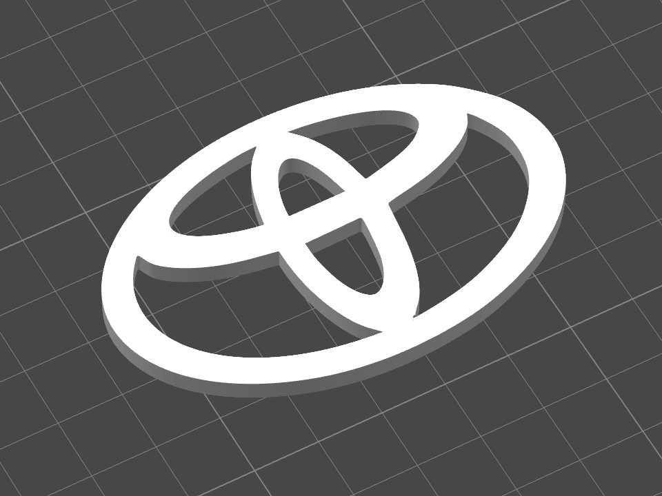 Toyota Emblem Logo - 3D Printed (No Text)